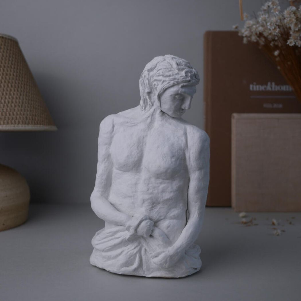 Håndlavet Hvid Kunst Skulptur 2
