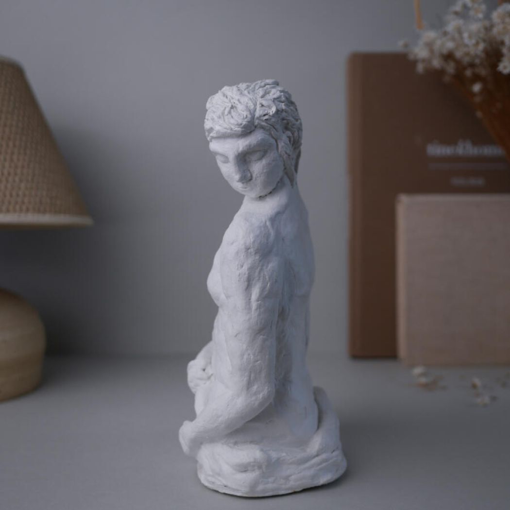 Håndlavet Hvid Kunst Skulptur 3