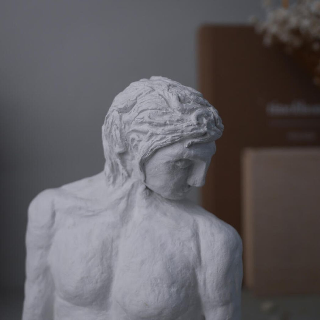 Håndlavet Hvid Kunst Skulptur 6