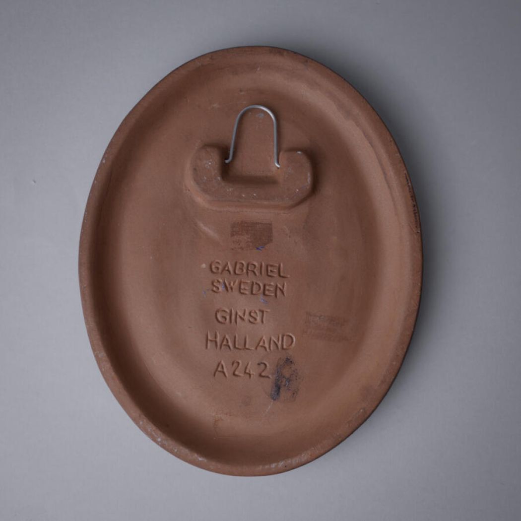 Ovalt Relief med Gule Blomster 3