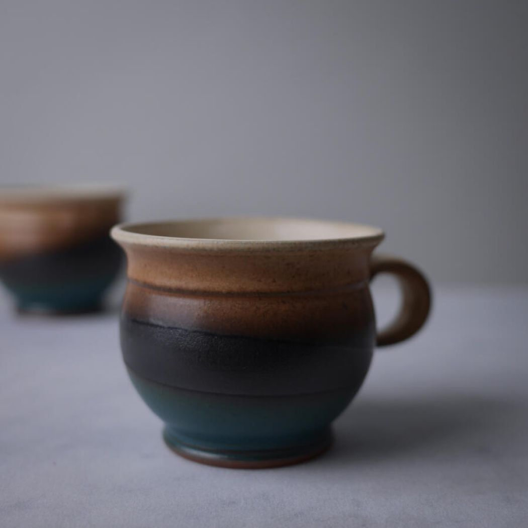 Beige & Grøn Kop i Keramik 3