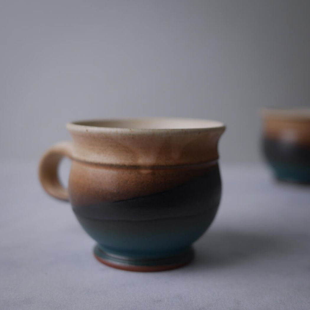 Beige & Grøn Kop i Keramik 4