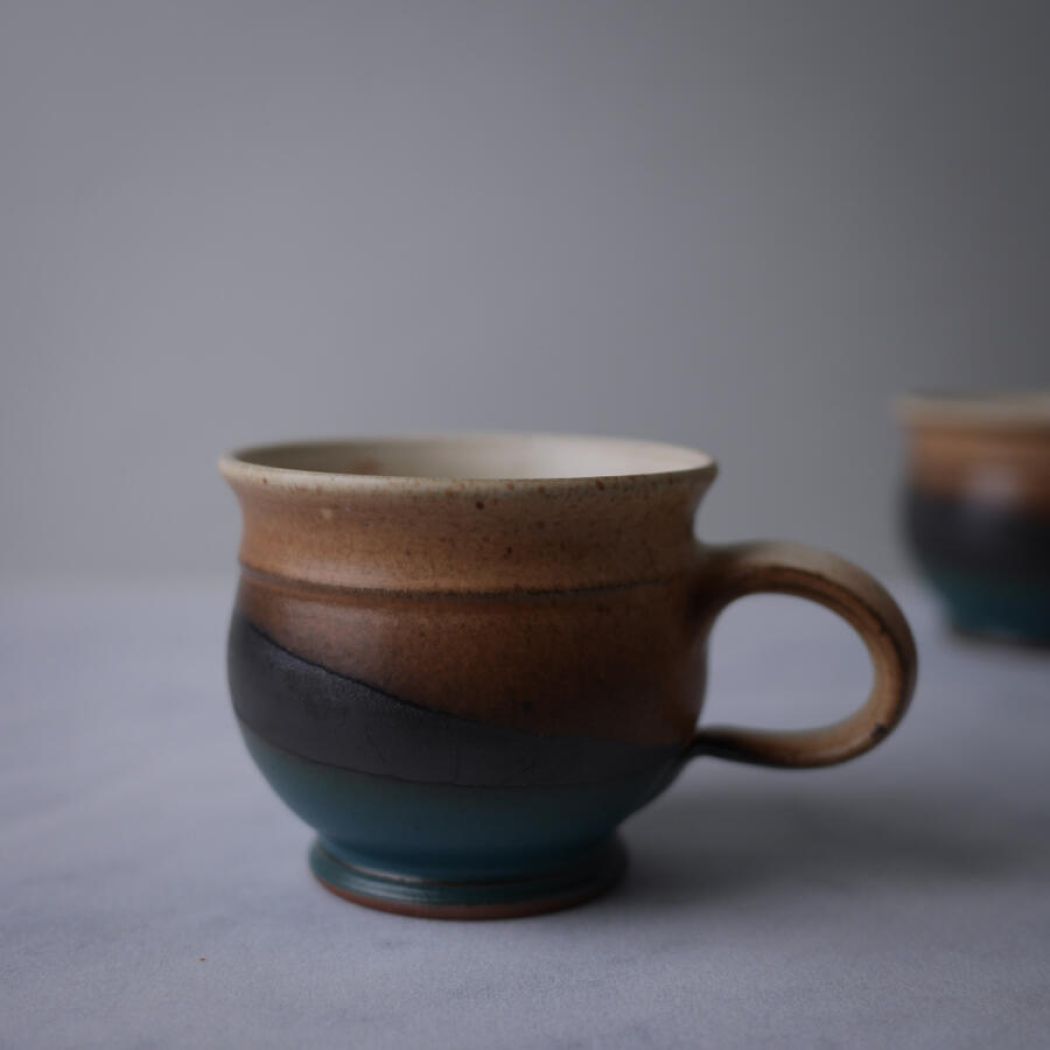 Beige & Grøn Kop i Keramik 5