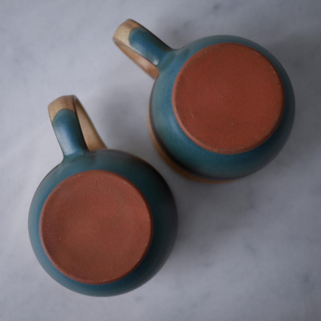 Beige & Grøn Kop i Keramik 8