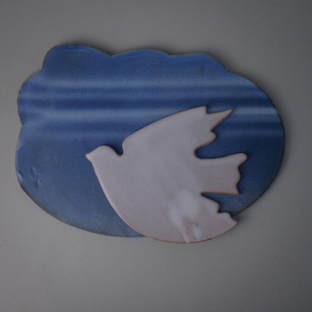 Blåt Sky Relief med Due 1