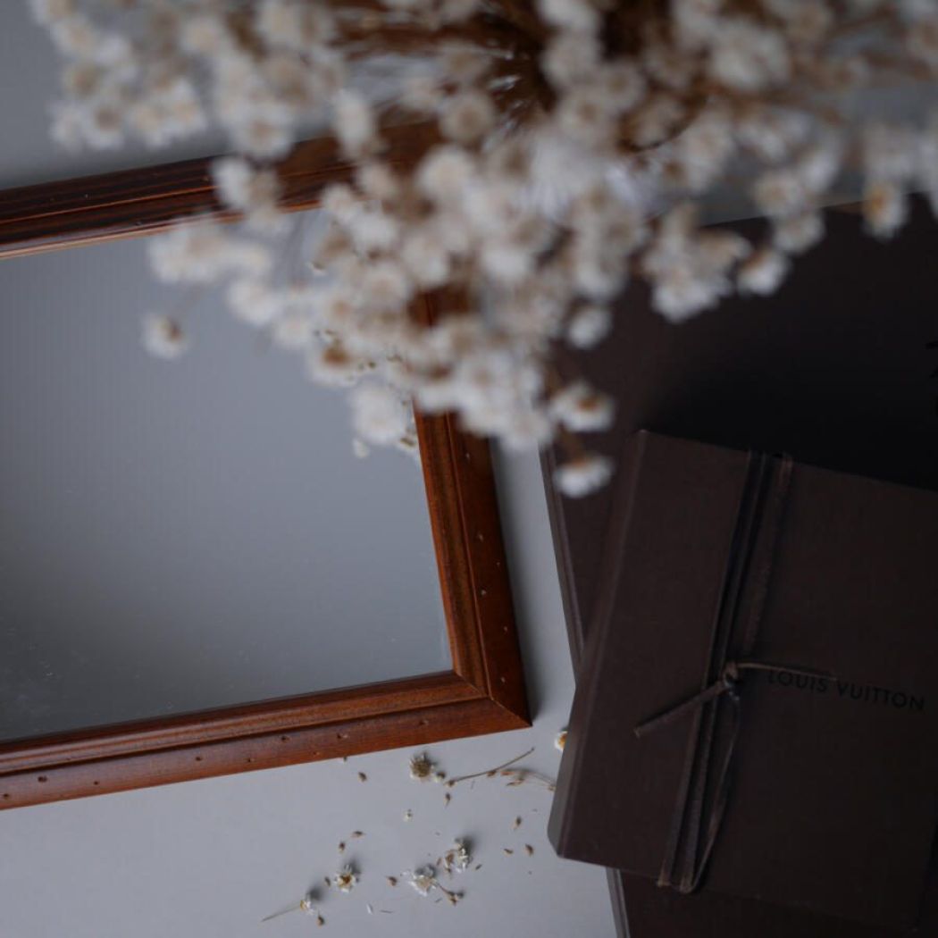 Lille Vintage Spejl i Træ