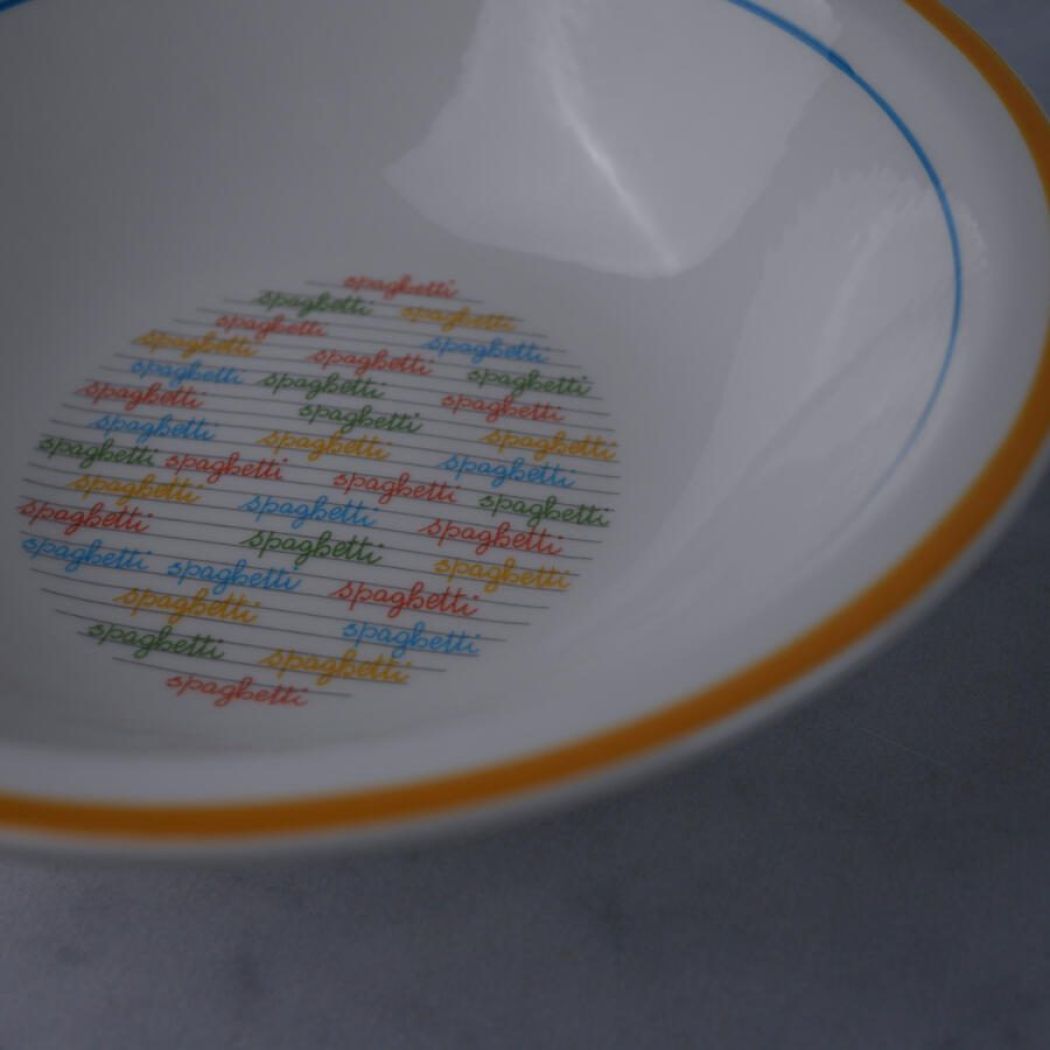Stor Gul Italiensk Spaghetti Skål 2