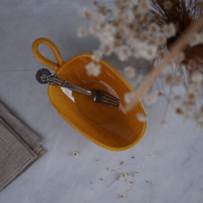 Stor Gul Ske i Keramik