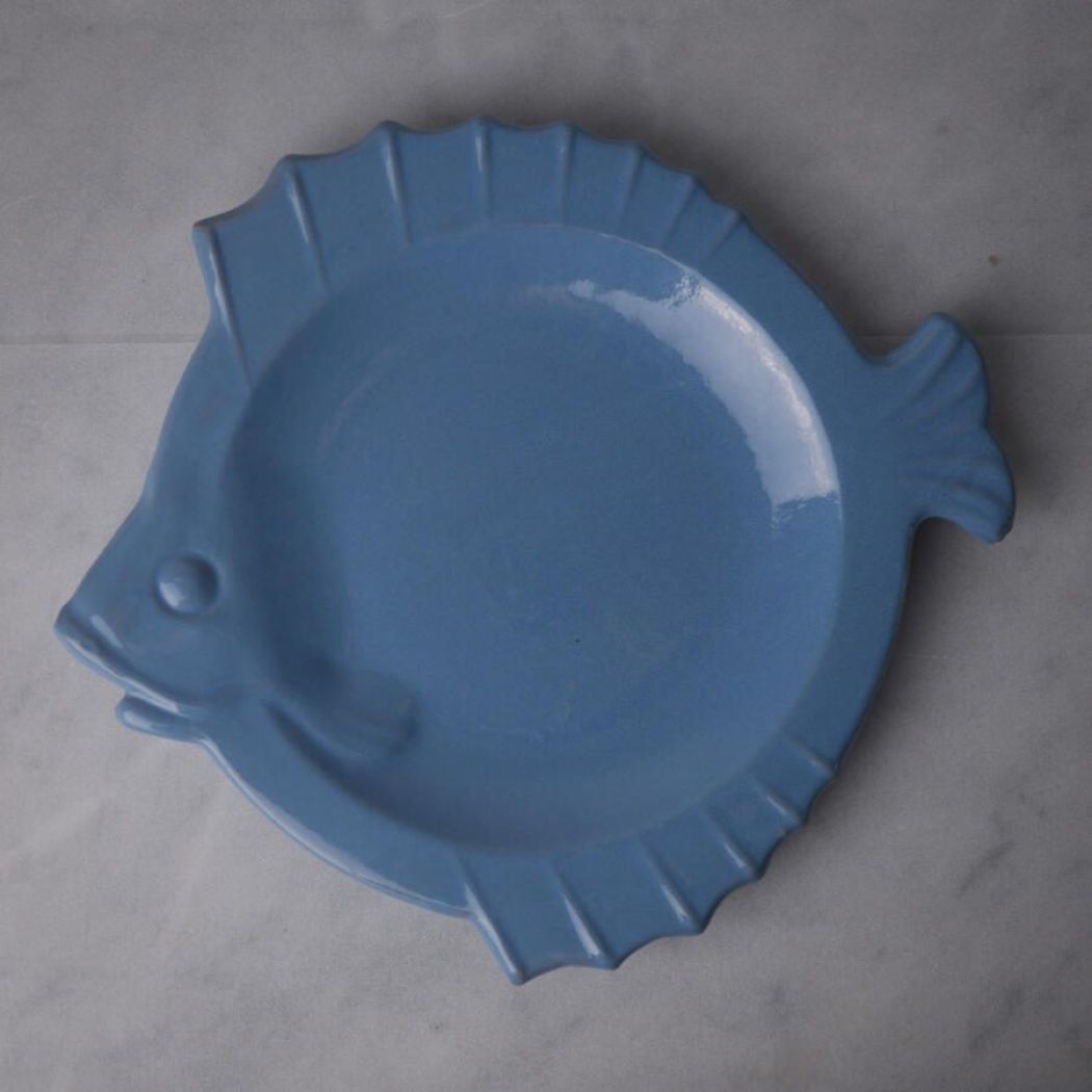 Lyseblåt Fiskefad i Keramik 1