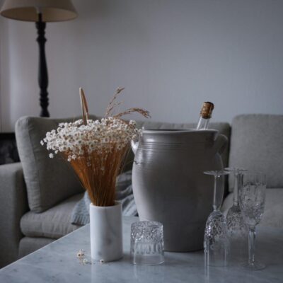 Grå Keramik Vintage Champagnekøler til 2 flasker