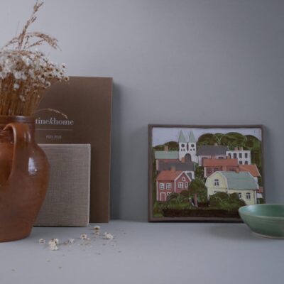 Pastelfarvet Relief med Huse