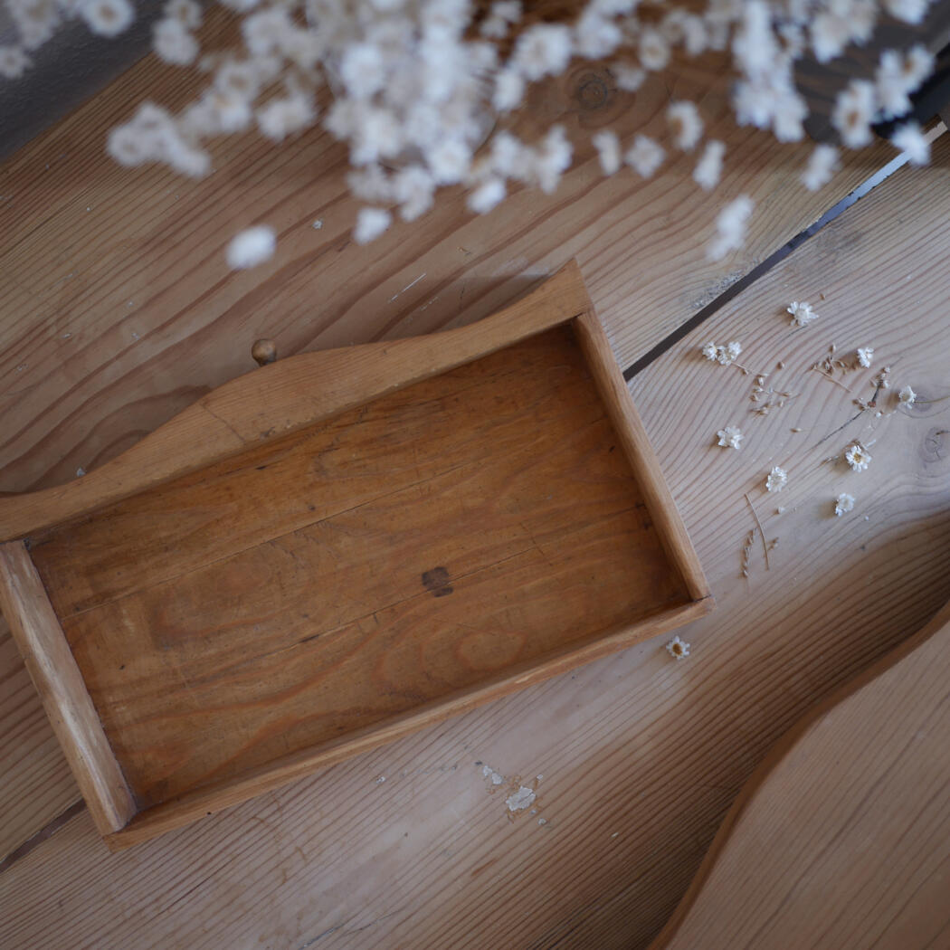 Lille Vintage Træspejl med Skuffe 9