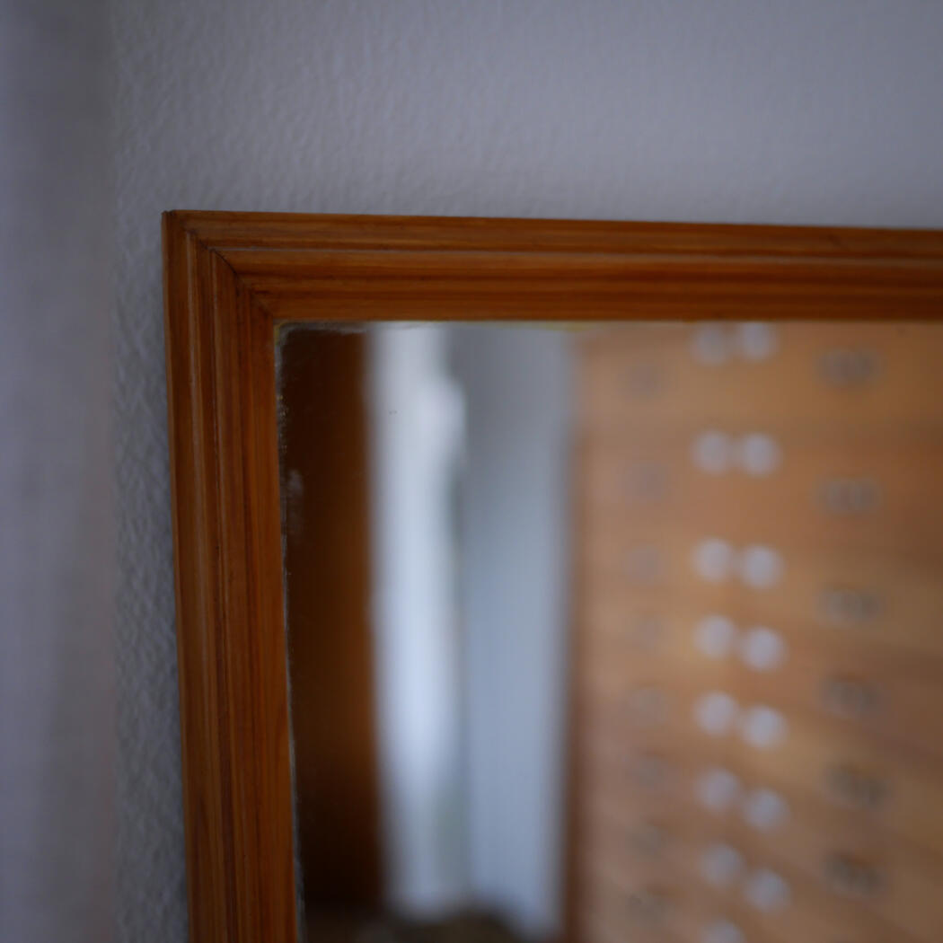 Aflangt Spejl med Træramme 1