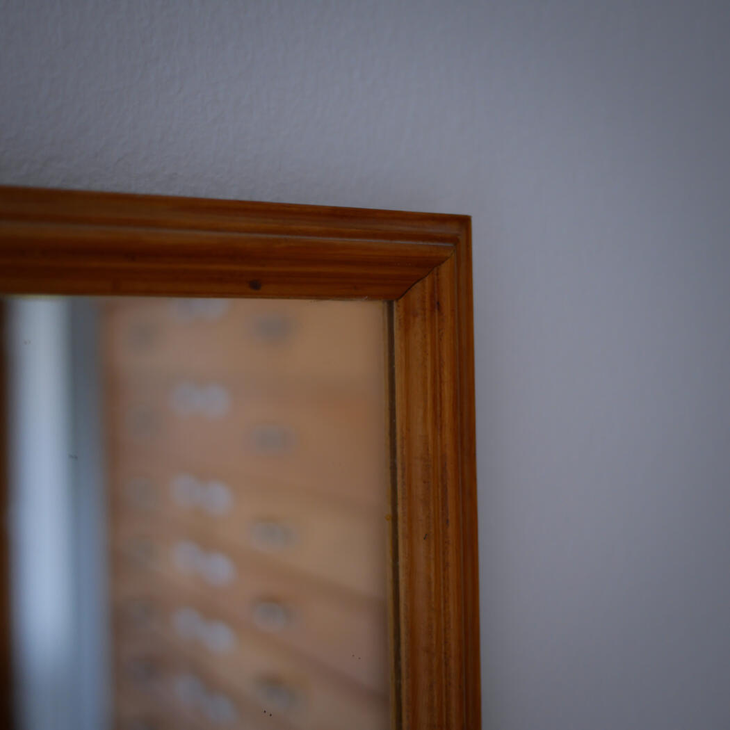 Aflangt Spejl med Træramme 2