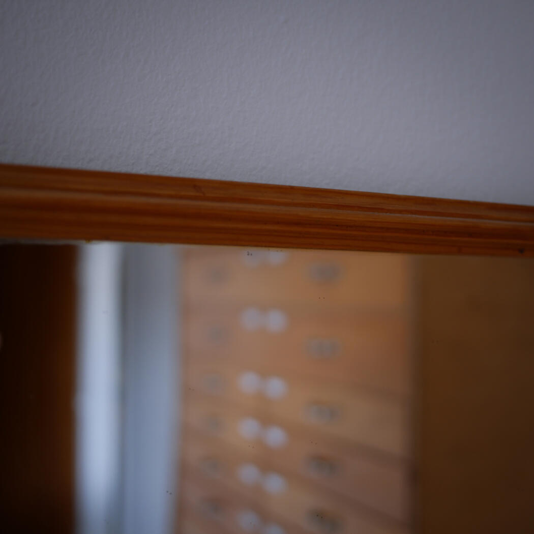 Aflangt Spejl med Træramme 3