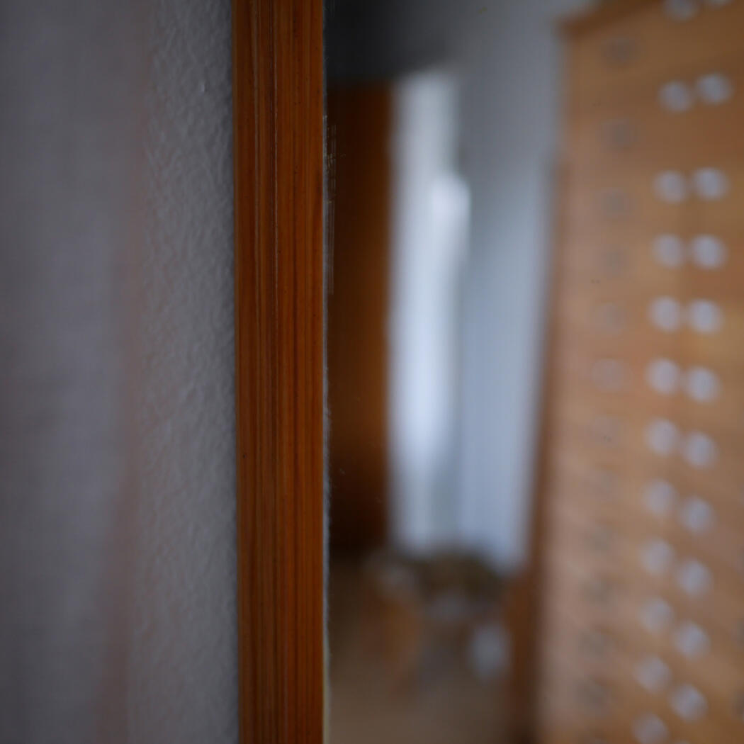 Aflangt Spejl med Træramme 5