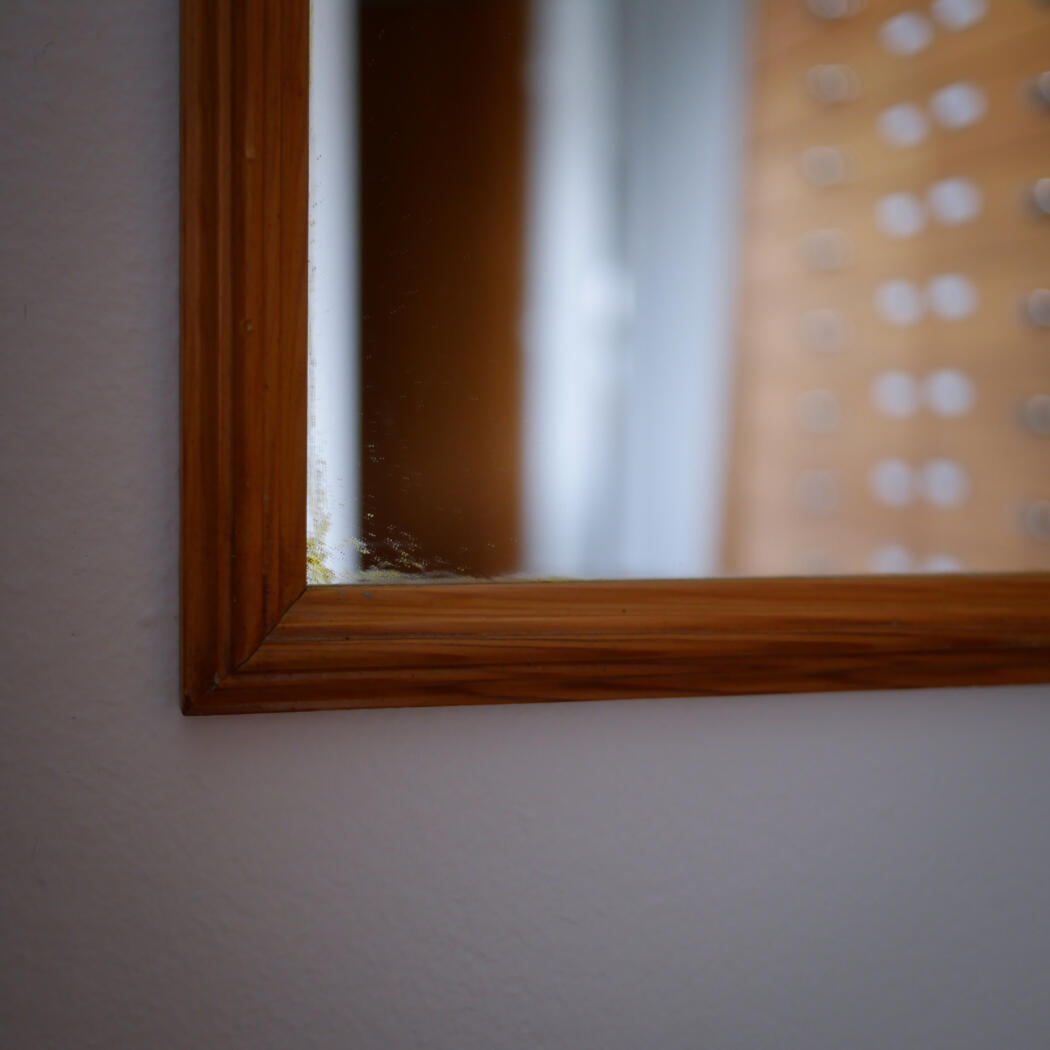 Aflangt Spejl med Træramme 6