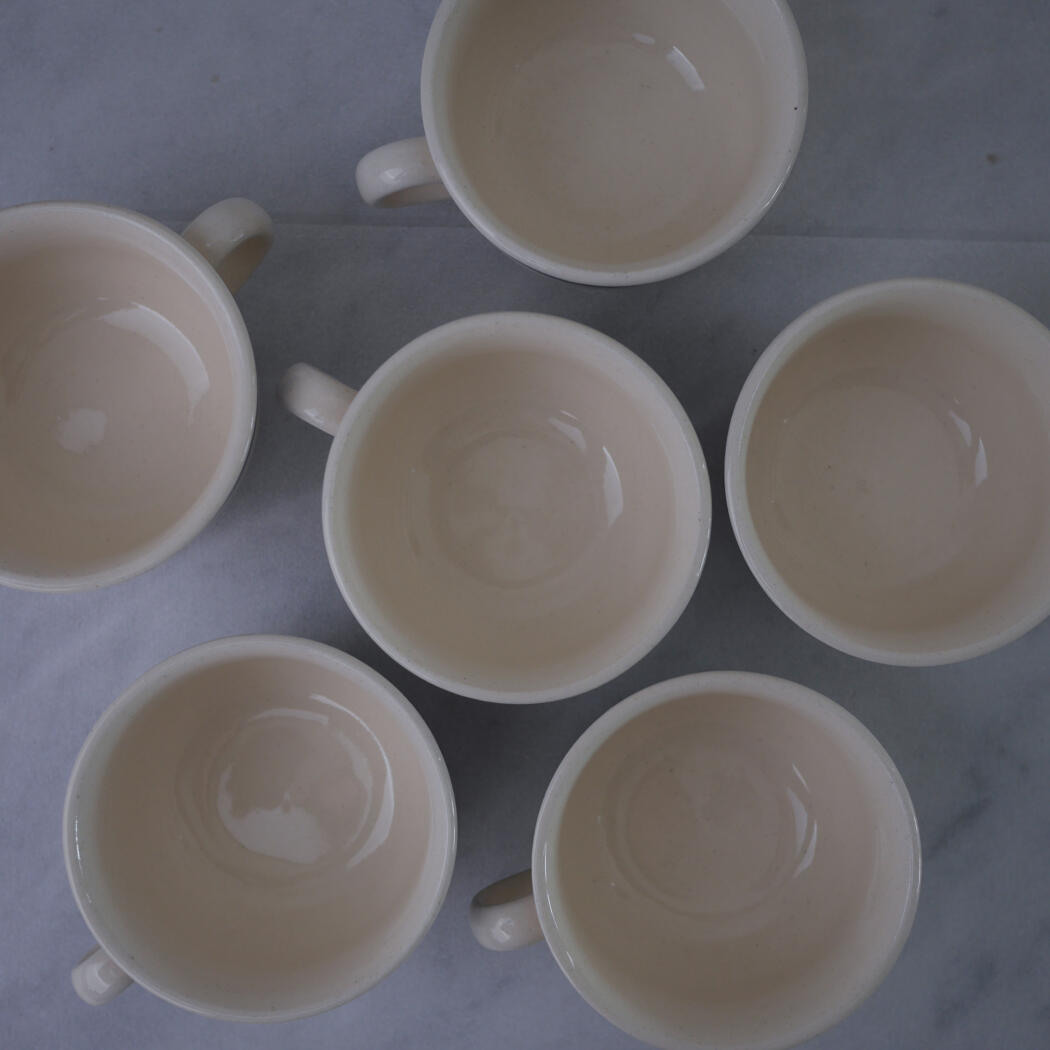 Hvide Kaffekopper med Blå Stribe, 2 stk. 3