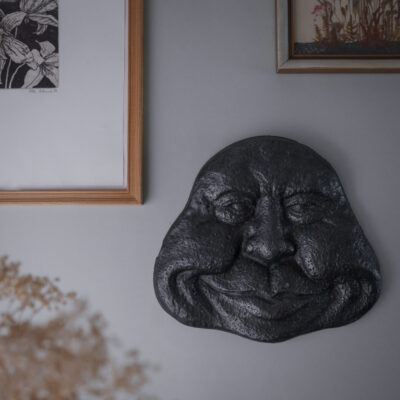 Sort Gips Buddha til Væggen
