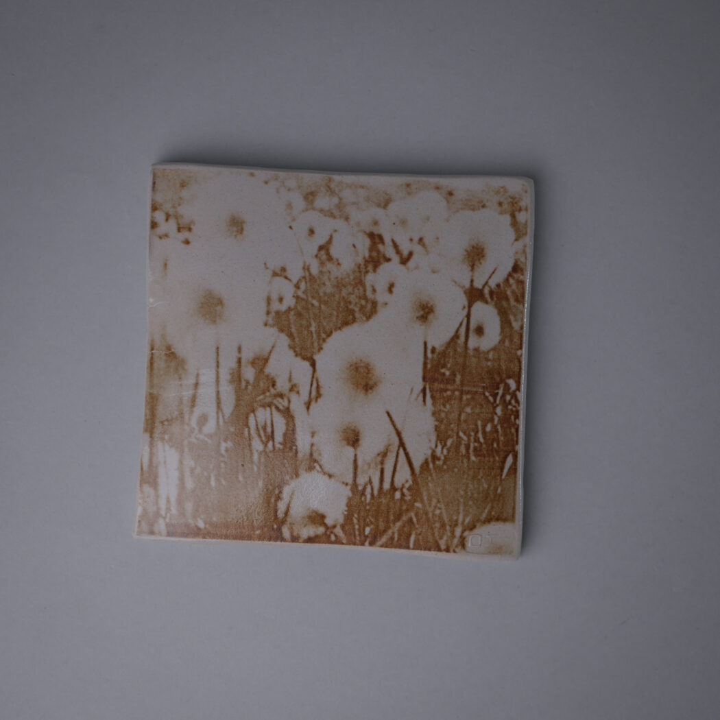 Lille Beige Relief med Blomster 1