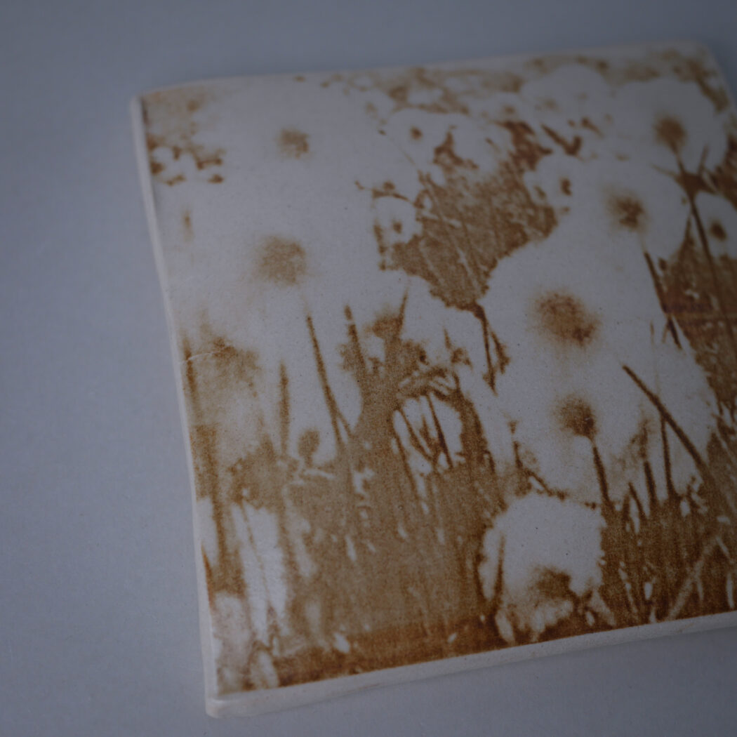 Lille Beige Relief med Blomster 3