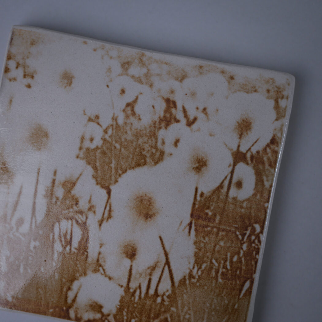 Lille Beige Relief med Blomster 4