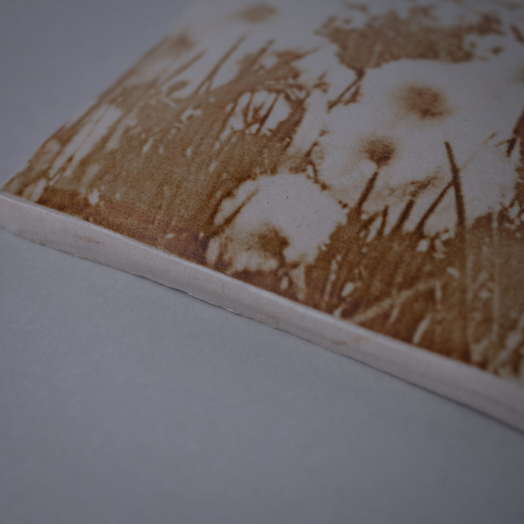 Lille Beige Relief med Blomster 5