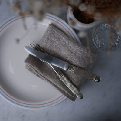 Middagstallerkner med Pastelstriber, 6 stk.