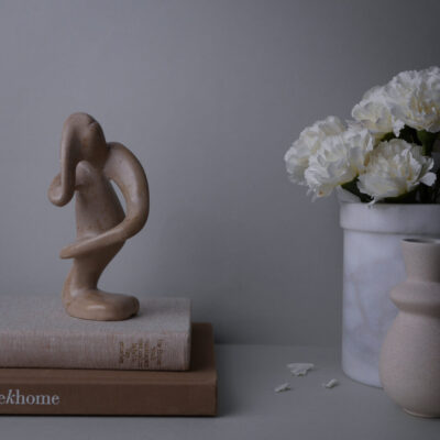 Abstrakt Beige Fedtstensfigur