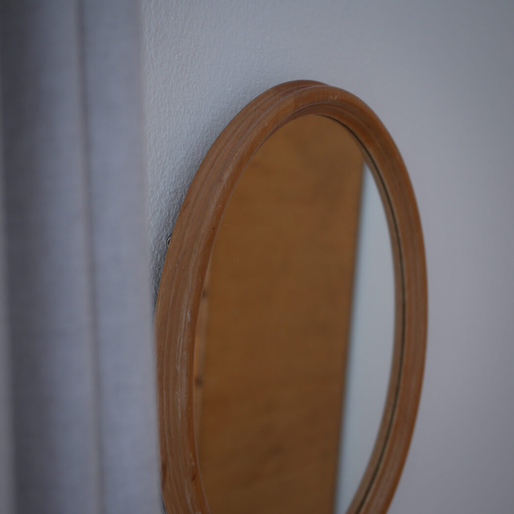 Ovalt Spejl med Træramme 3