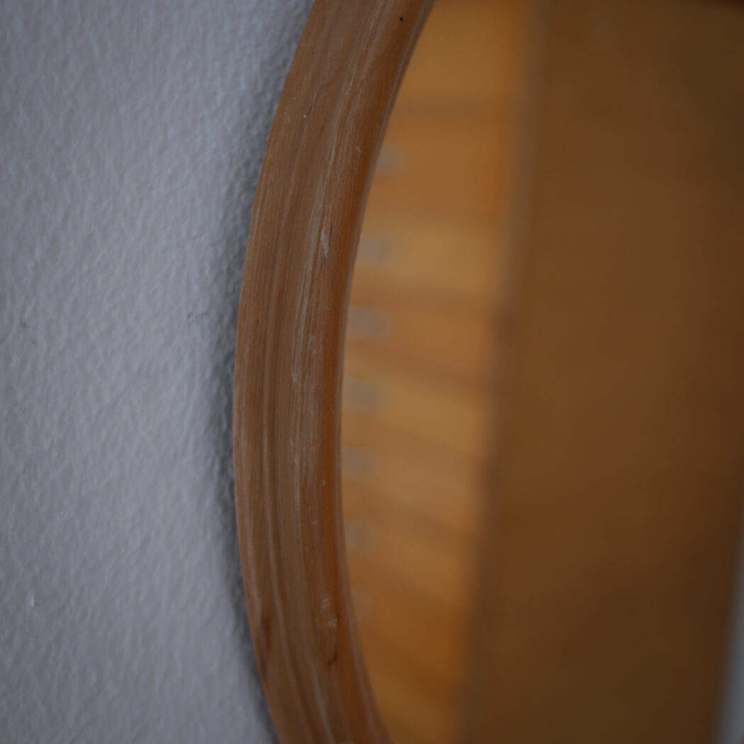 Ovalt Spejl med Træramme 6