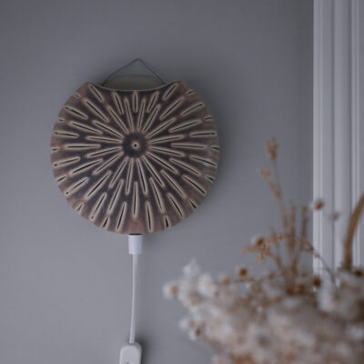 Beige Keramik Lampe til Væggen