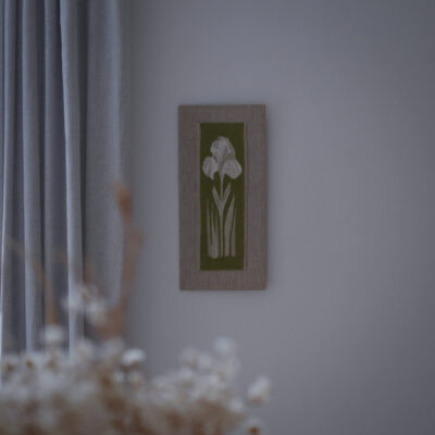 Broderi Billede med Blomst