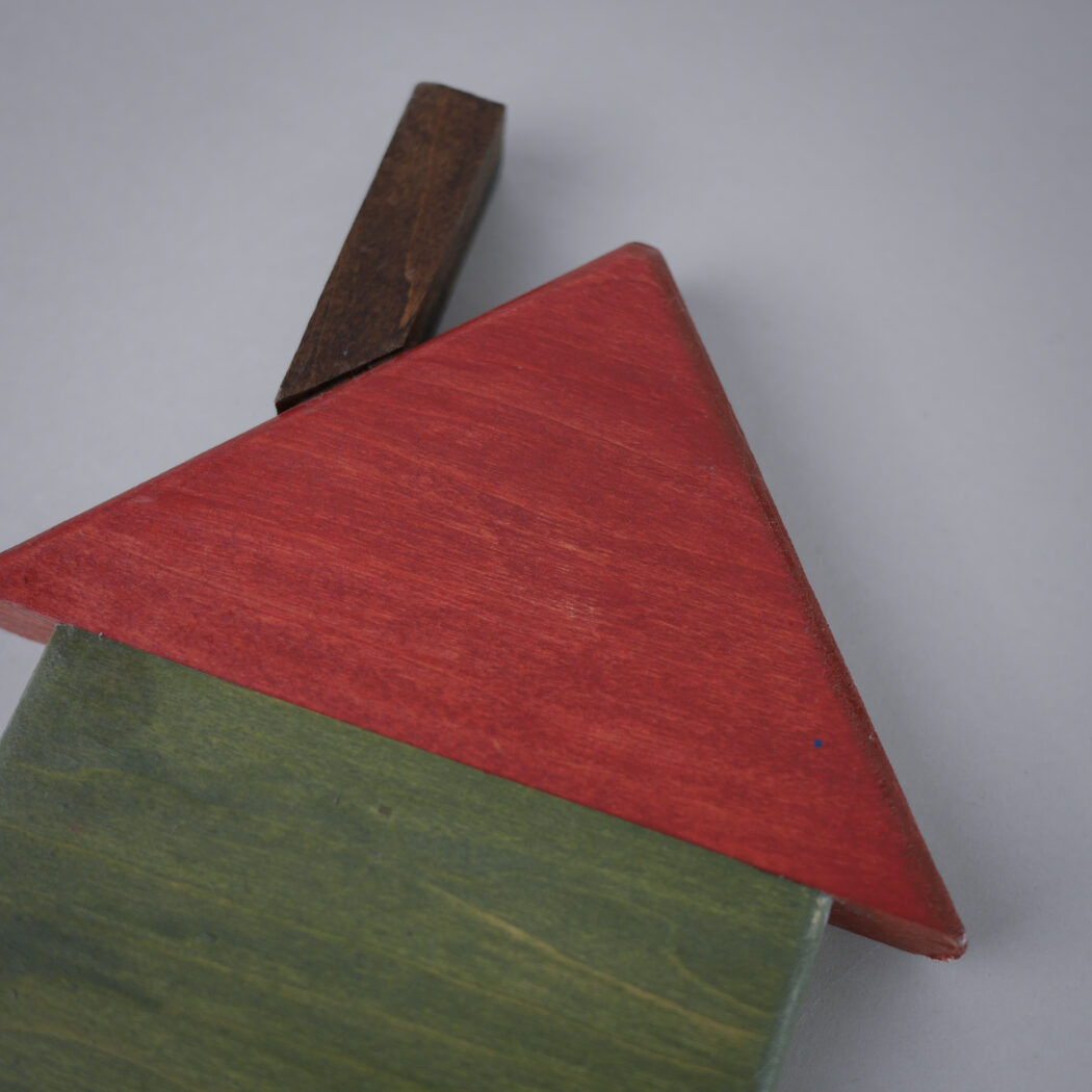 Grøn Hus Knage i Træ 2