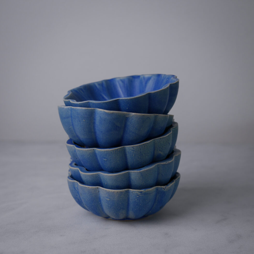 Dekorative Blå Keramik Skåle, 5 stk. 4
