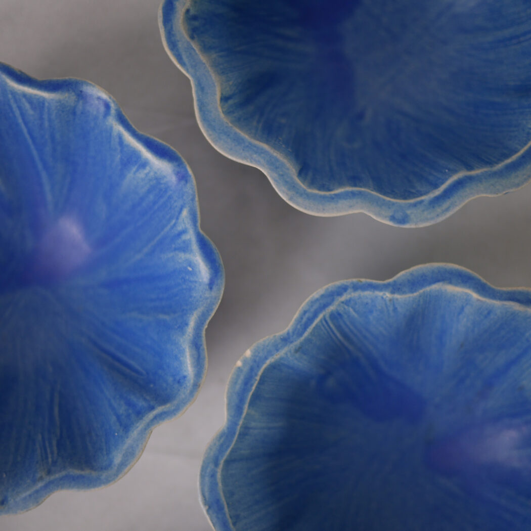 Dekorative Blå Keramik Skåle, 5 stk. 5