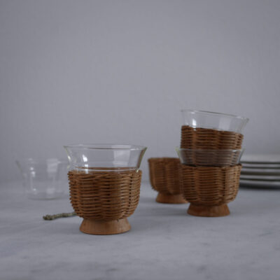 Glas med Flettet Holder, 6 stk.