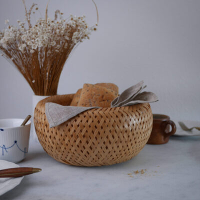 Høj Flettet Kurv til Frugt & Brød