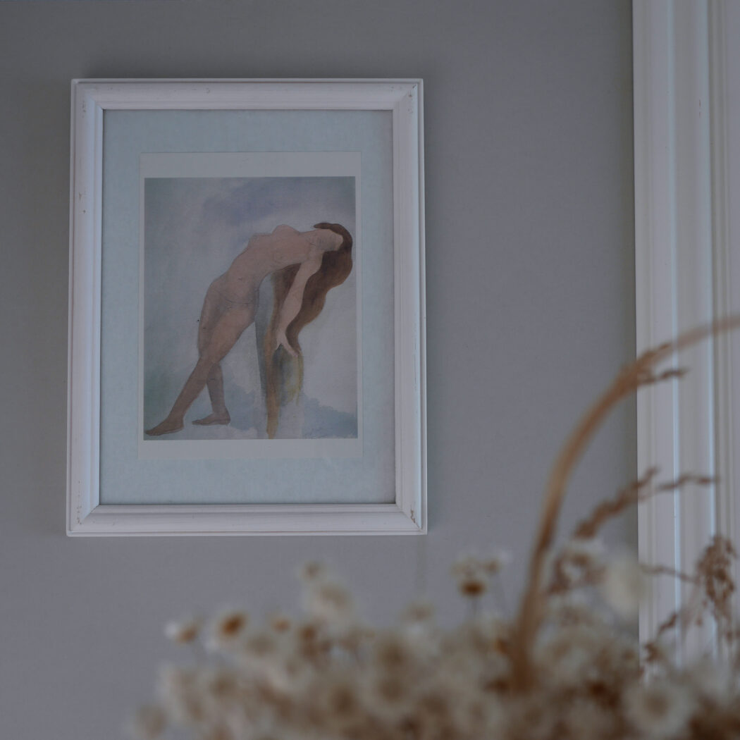 Akvarel Billede med Kvinde