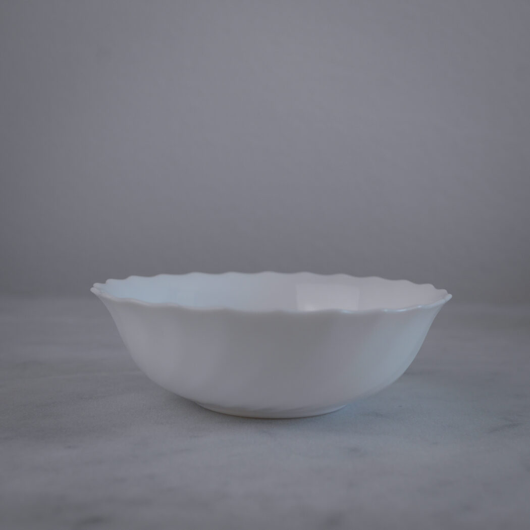 Store Hvide Franske Arcopal Glasskåle, 3 stk. 5