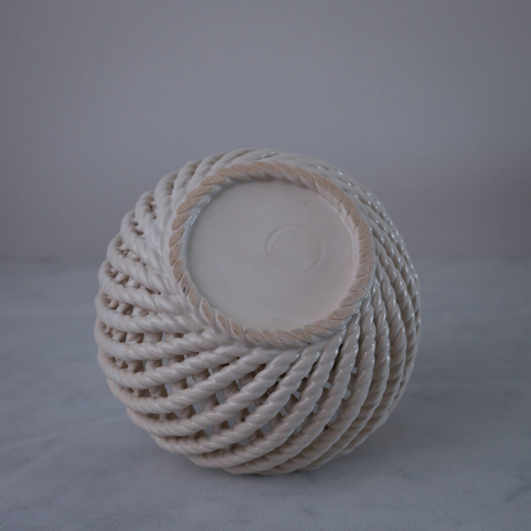 Hvid Flettet Porcelæns Kurv 9