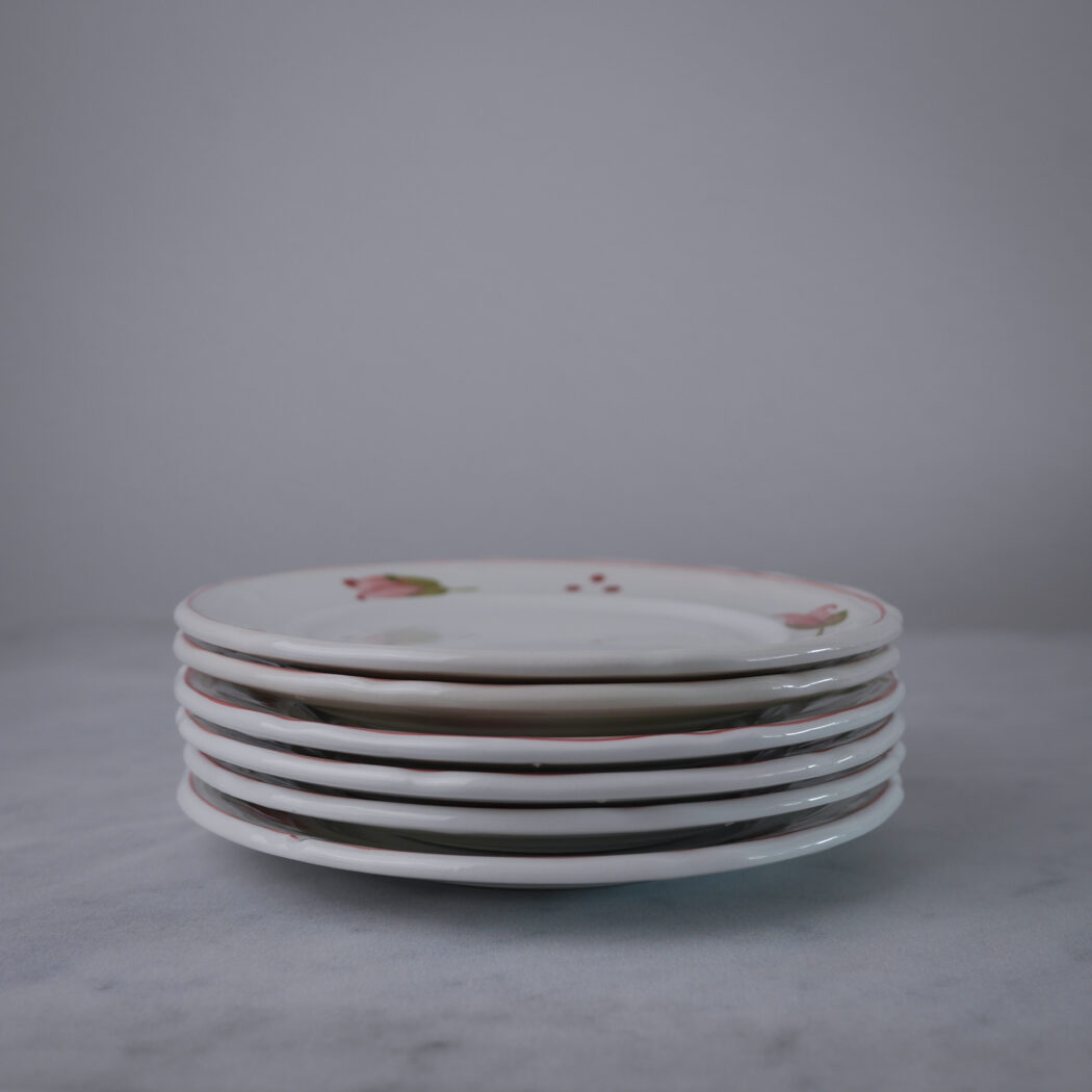 Italienske Frokosttallerkner med Blomster, 6 stk. 2