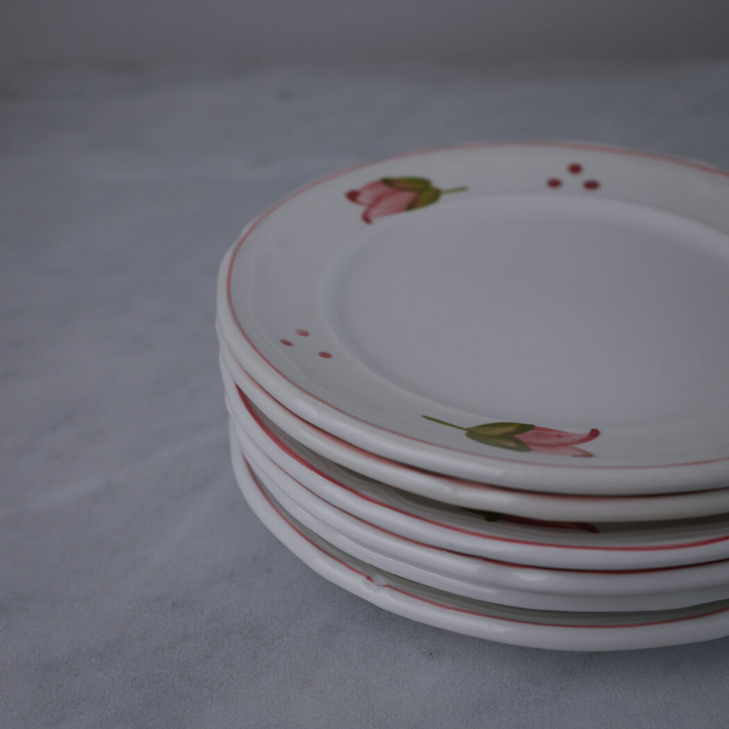 Italienske Frokosttallerkner med Blomster, 6 stk. 3