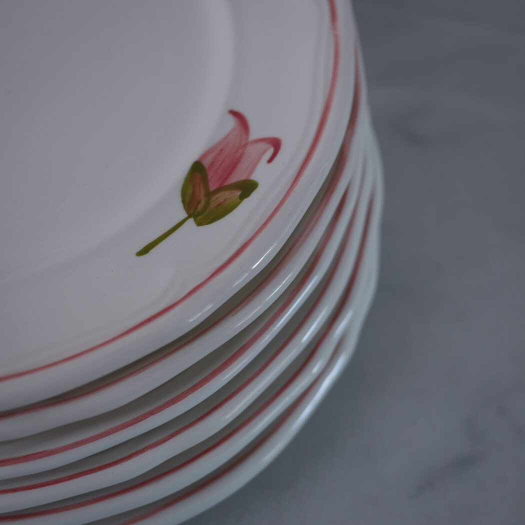 Italienske Frokosttallerkner med Blomster, 6 stk. 4