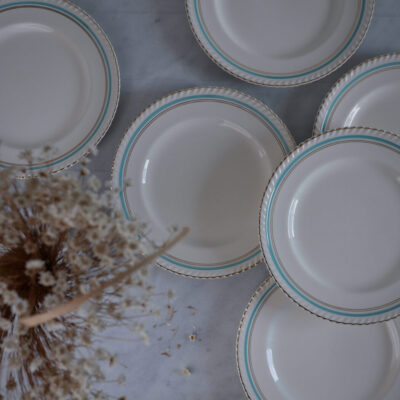 Dekorative Middagstallerkner med Guldkant, 6 stk.