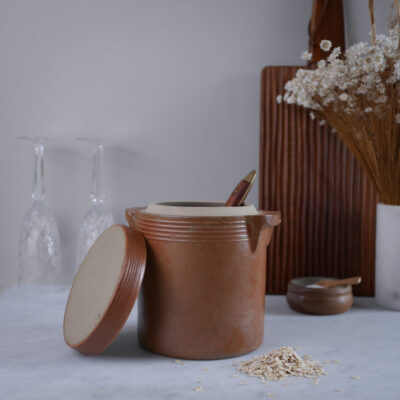 Fransk Keramik Krukke med Låg