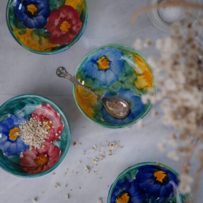 Håndmalede Spanske Blomsterskåle, 6 stk.