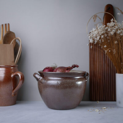 Stor Brun Keramik Krukke til Køkkenet