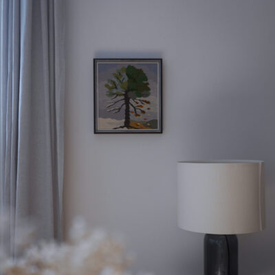 Stort Broderet Billede med Træ