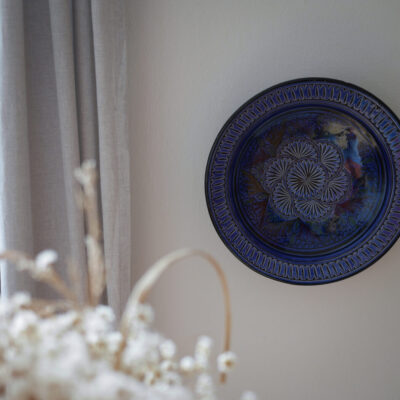Stor Blå Vægdekoration i Keramik